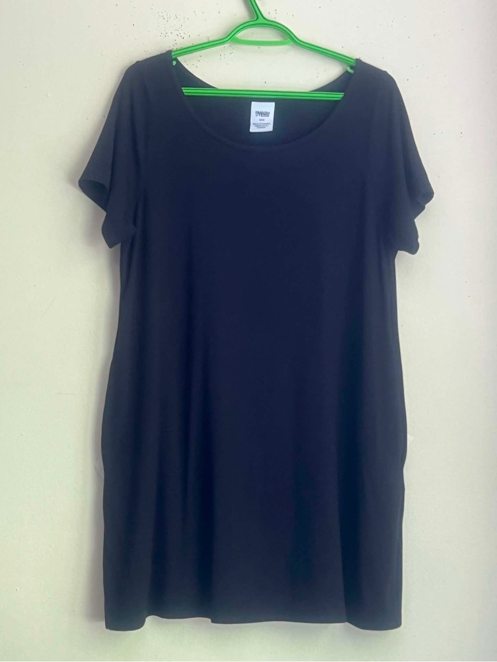 Smash + Tess Black Short Sleeve Scoop Neck Tee Dress